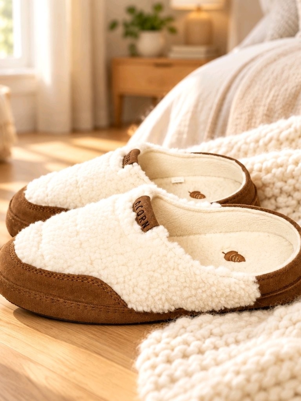 Acorn Women’s Moc II Slipper Collapsible Heel Buff Popcorn Moccasins